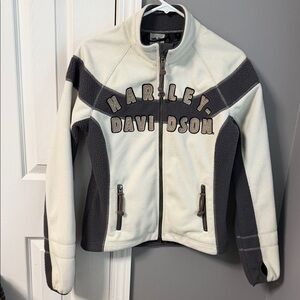 Harley-Davidson Cream & Gray Fleece Zip Jacket